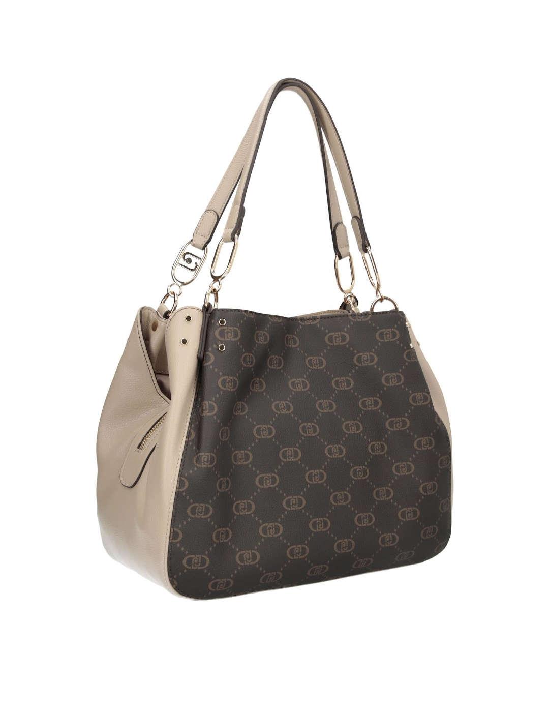 Bolso de hombro mujer Liu-Jo Satchel Logo marrón