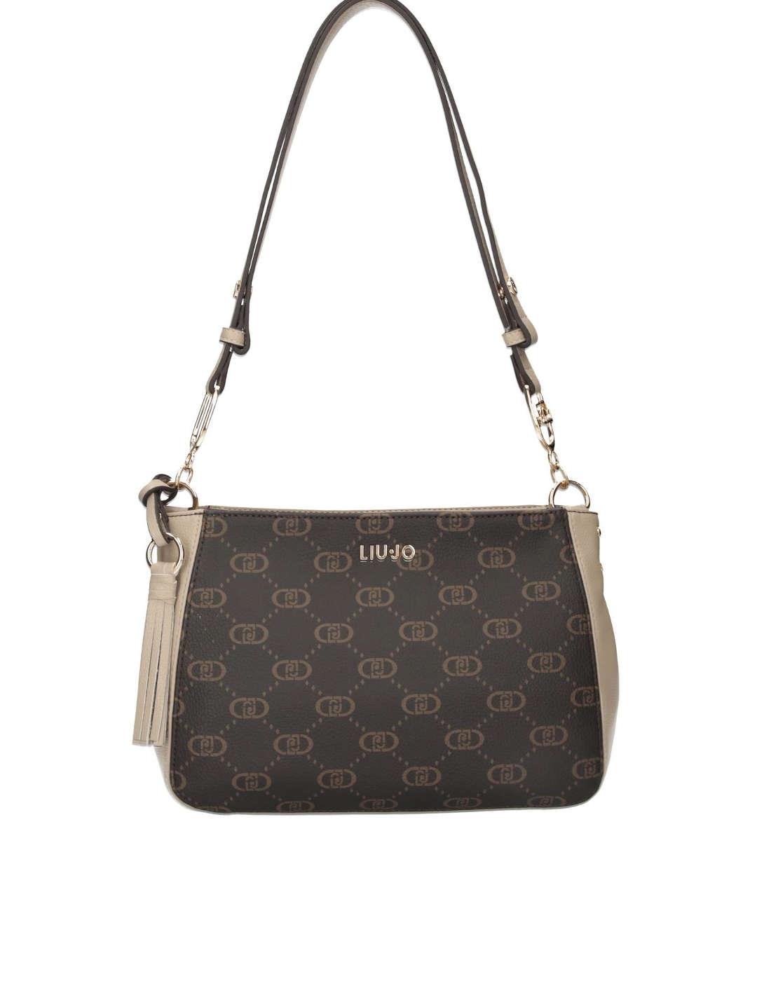 Bolso de hombro mujer Liu-Jo Crossbody Logo marrón