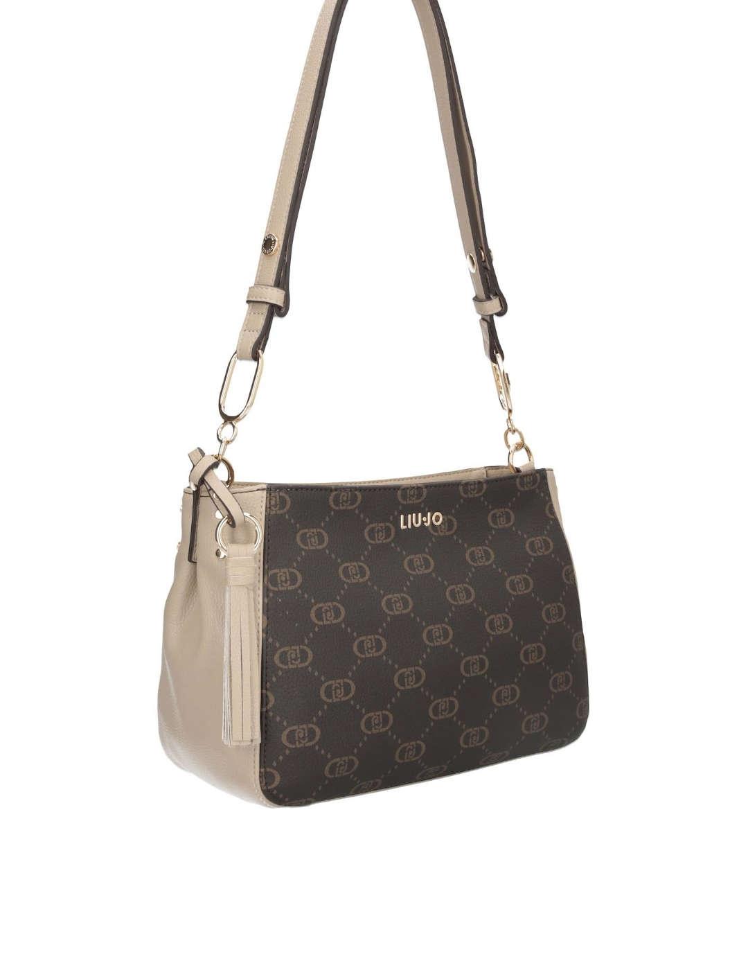 Bolso de hombro mujer Liu-Jo Crossbody Logo marrón