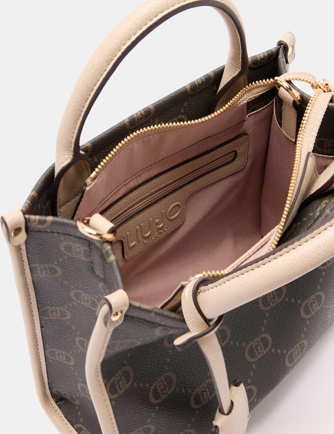 Bolso pequeño mujer Liu-Jo Tote logo marrón