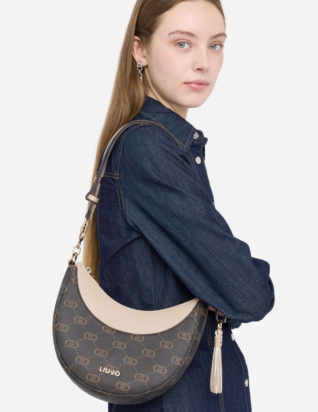 Bolso mediano mujer Liu-Jo Hobo Logo marrón