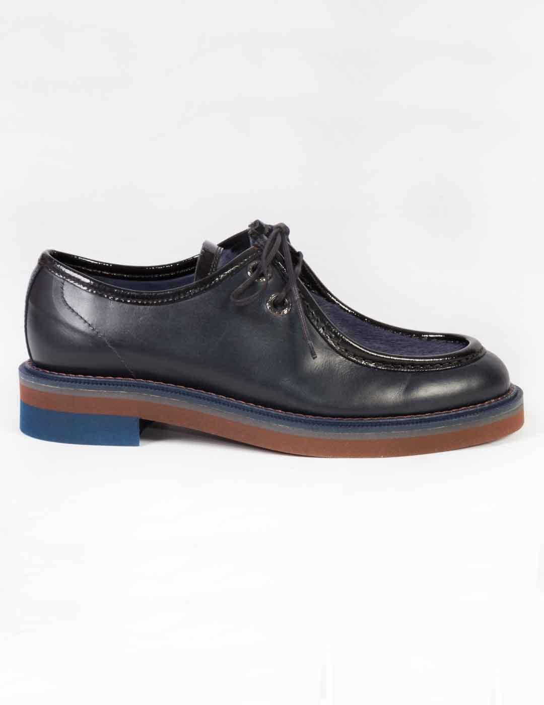 Zapato cordones mujer Pertini Pony azul