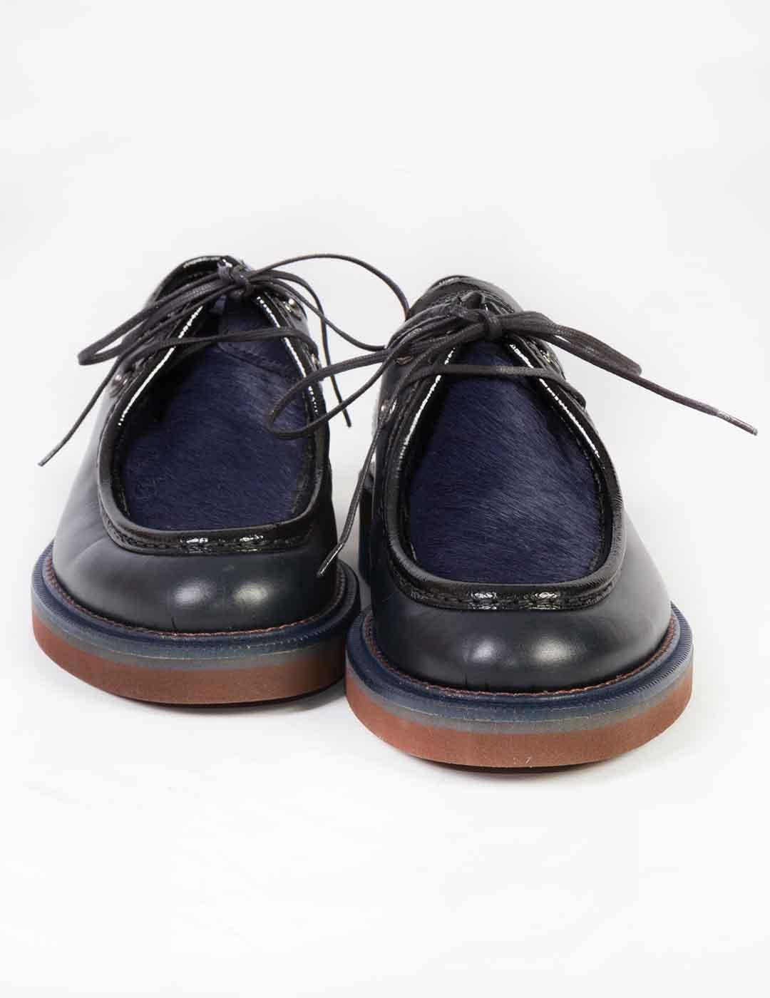 Zapato cordones mujer Pertini Pony azul