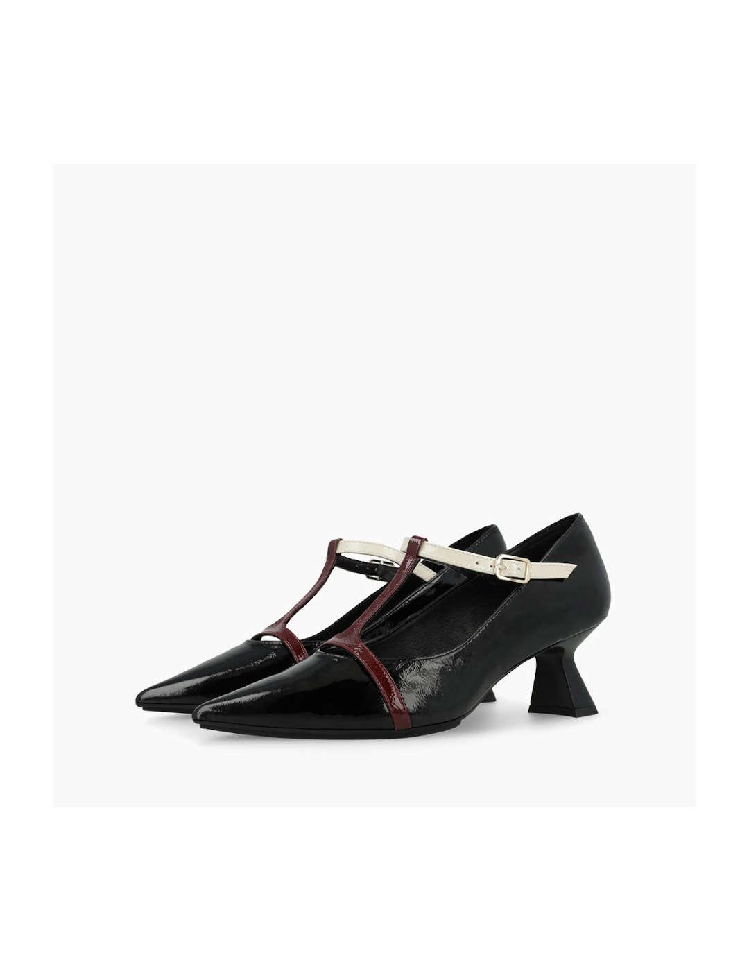 Zapato mujer Lodi Charol tira en T negro