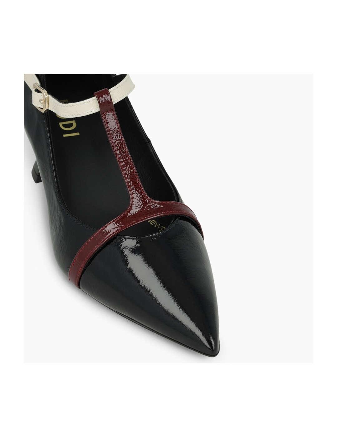 Zapato mujer Lodi Charol tira en T negro