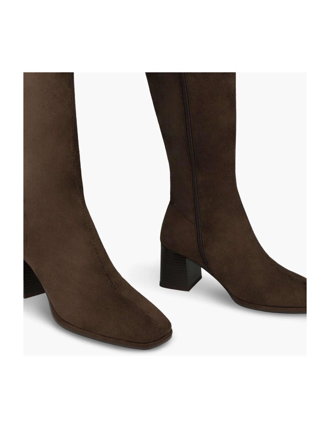 Bota mujer Lodi antelina elástica marrón