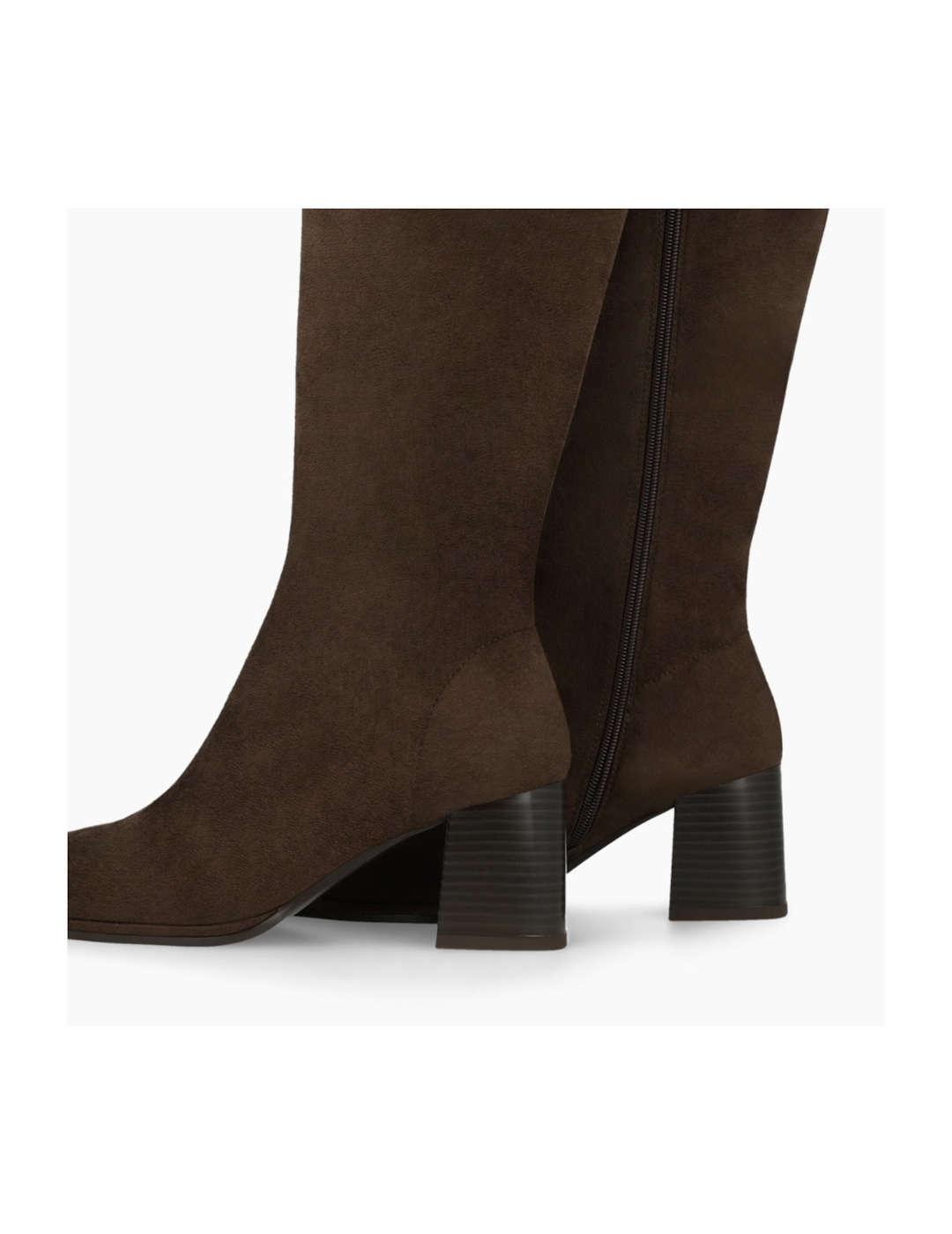 Bota mujer Lodi antelina elástica marrón