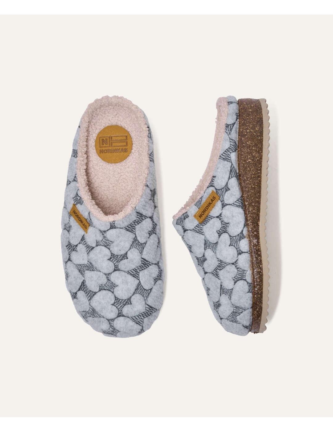Zapatilla de casa mujer Nordikas cupido gris