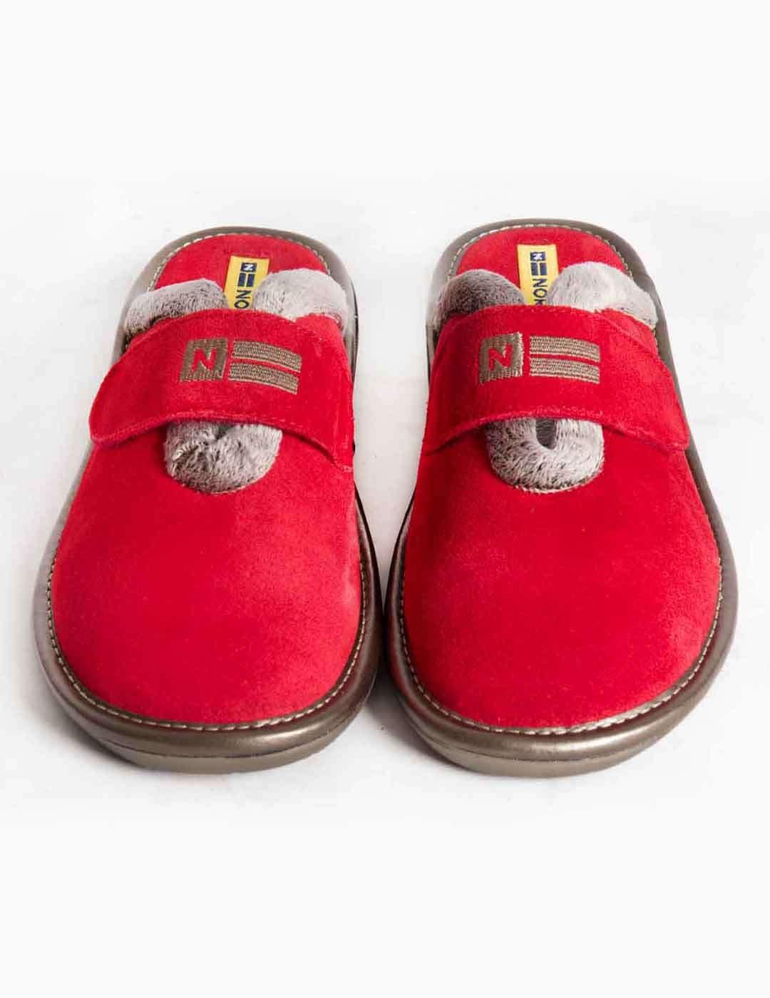 Zapatilla de casa mujer Nordikas afelpado cereza
