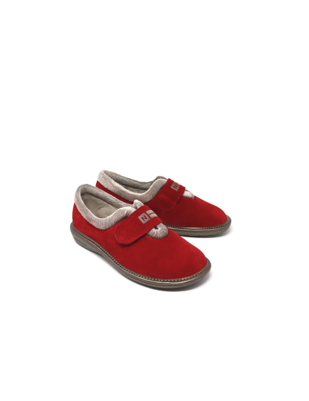 Zapatilla de casa mujer Nordikas afelpado cereza