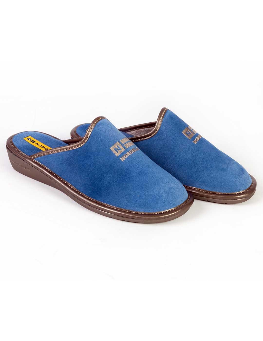 Zapatilla de casa mujer Nordikas afelpado zafiro