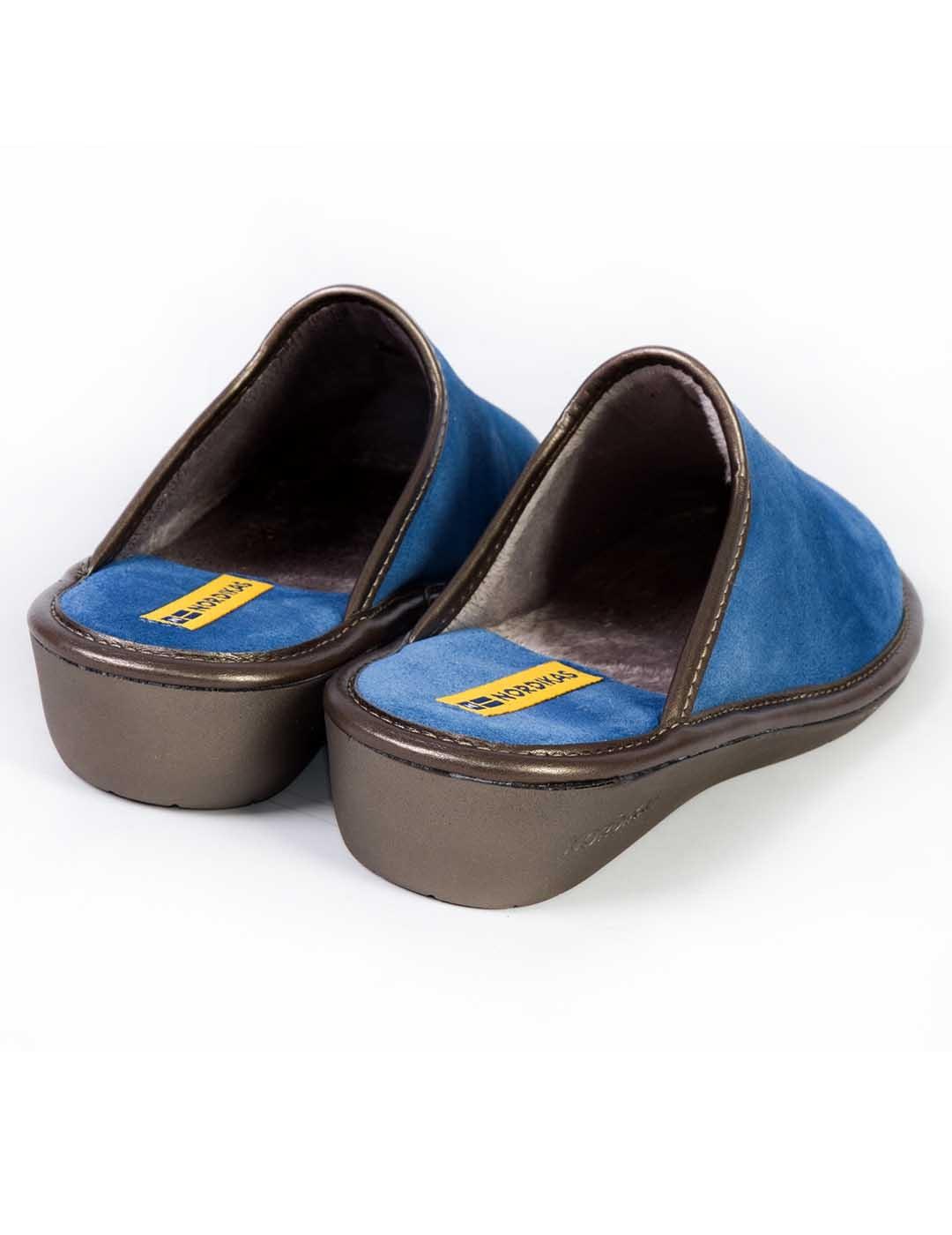 Zapatilla de casa mujer Nordikas afelpado zafiro