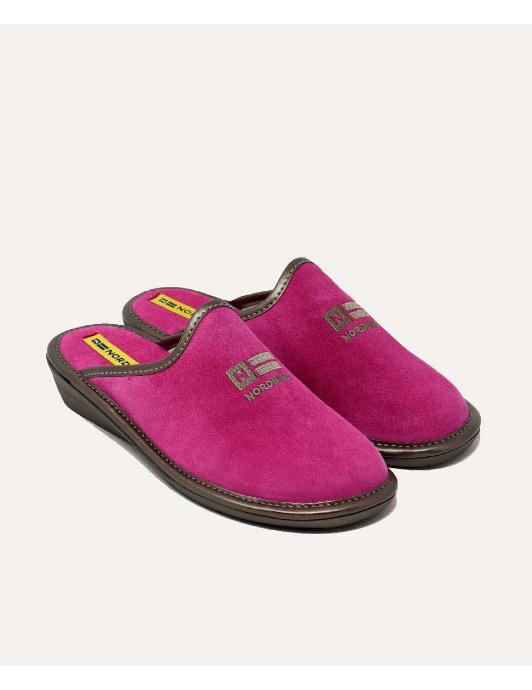 Zapatilla de casa mujer Nordikas afelpado fresa