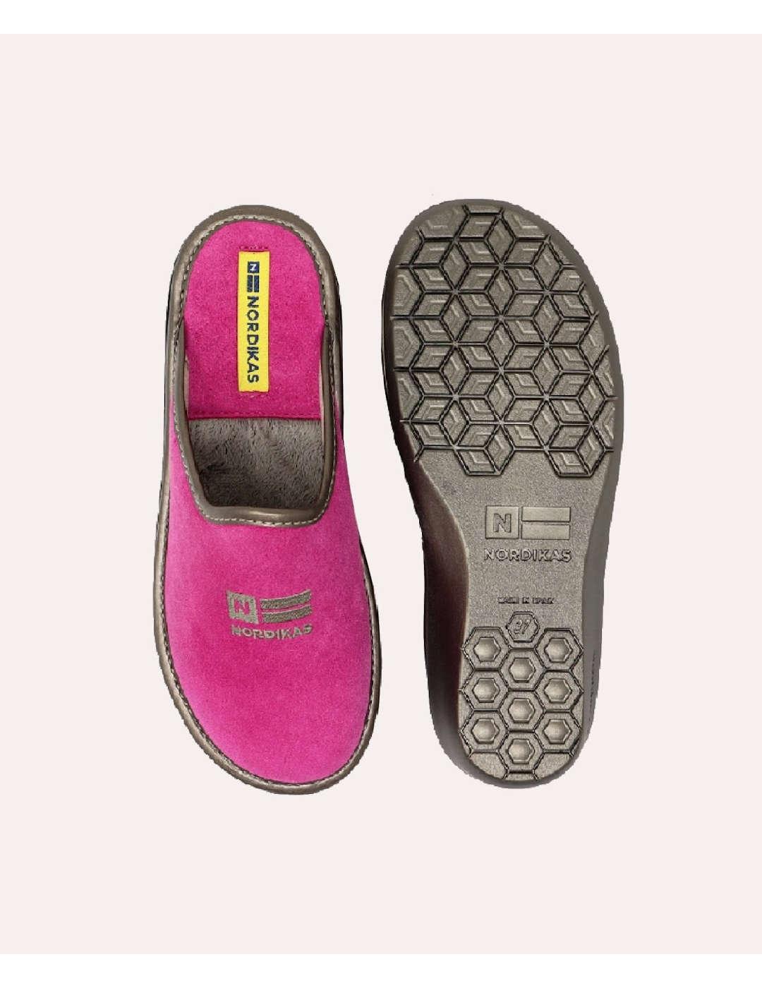 Zapatilla de casa mujer Nordikas afelpado fresa