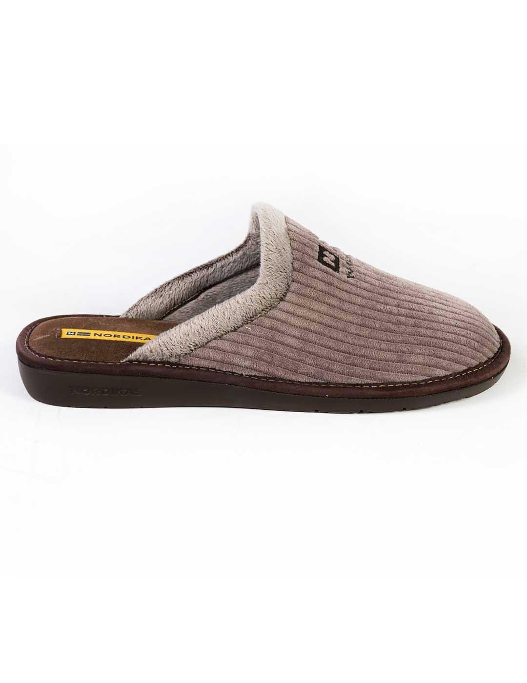 Zapatilla de casa hombre Nordikas scotland taupe