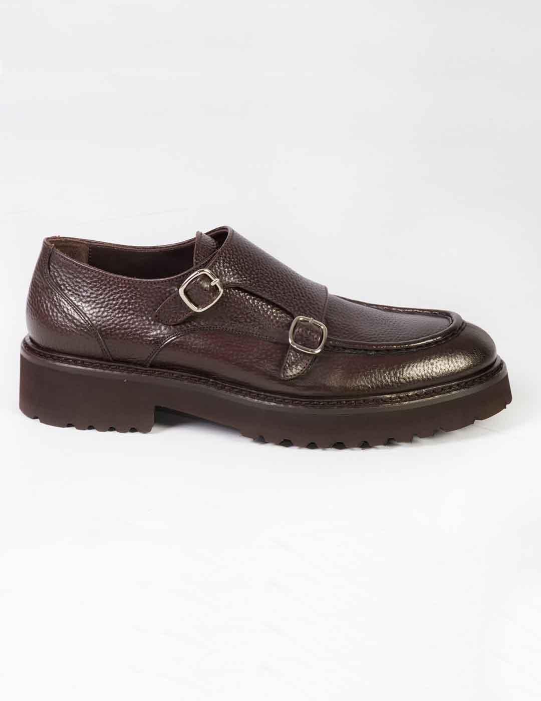 Zapato hebillas hombre Calce marrón