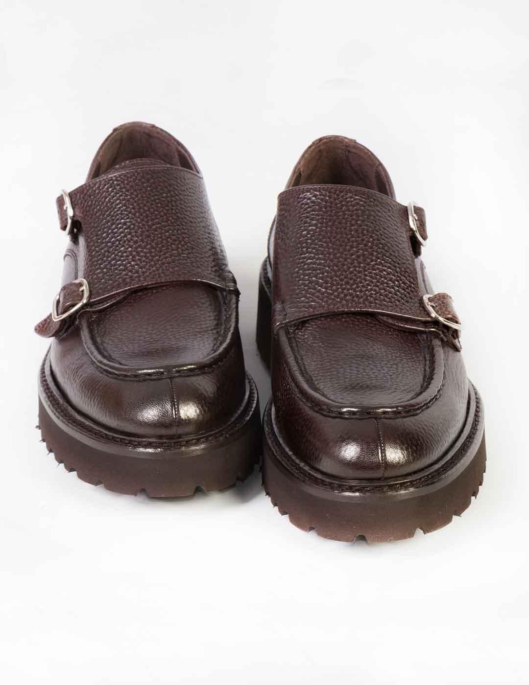 Zapato hebillas hombre Calce marrón