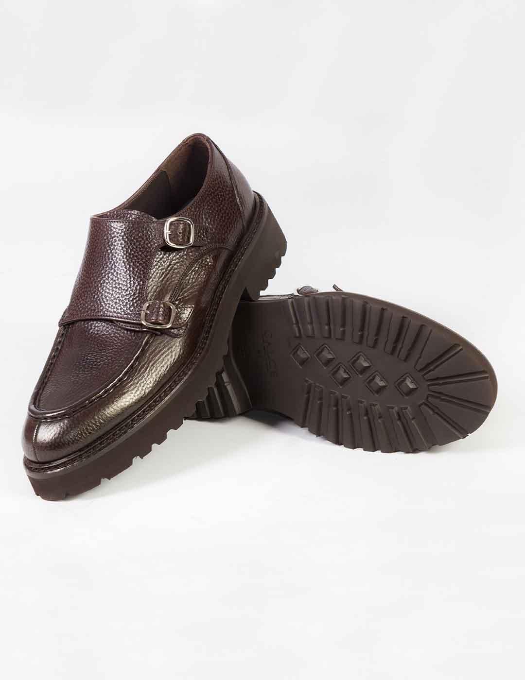 Zapato hebillas hombre Calce marrón